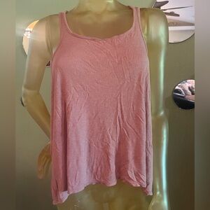 Racerback Ribbed Blush Pink Tank, size L